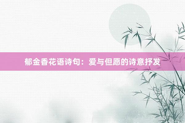 郁金香花语诗句：爱与但愿的诗意抒发